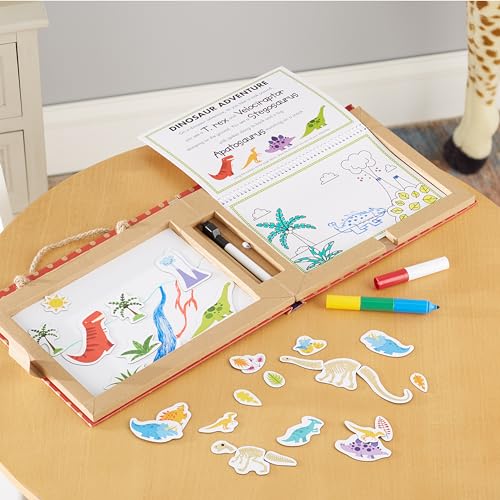 Dinosaur Reusable Drawing and Magnet Kit with Markers and 41 Magnets