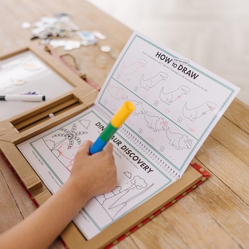 Dinosaur Reusable Drawing and Magnet Kit with Markers and 41 Magnets