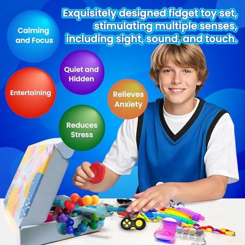 25 Pack Sensory Fidget Toy Set for Focus Calming and Tactile Play