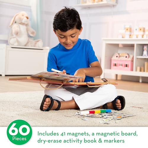 Dinosaur Reusable Drawing and Magnet Kit with Markers and 41 Magnets