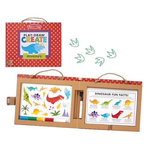 Dinosaur Reusable Drawing and Magnet Kit with Markers and 41 Magnets