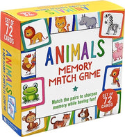 Animal Memory Match Game with 72 Cards for Kids Learning