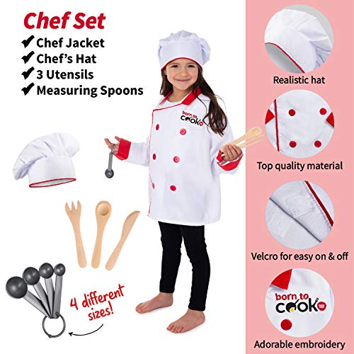 Washable 3 in 1 Toddler Dress Up Clothes Pretend Play Set for Kids
