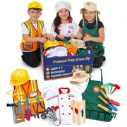Washable 3 in 1 Toddler Dress Up Clothes Pretend Play Set for Kids