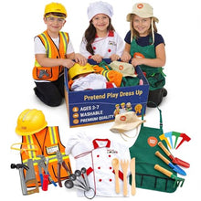 Washable 3 in 1 Toddler Dress Up Clothes Pretend Play Set for Kids