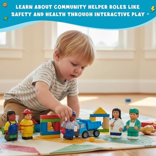 Set of 8 Multicultural Community Helper Career Figures for Toddlers