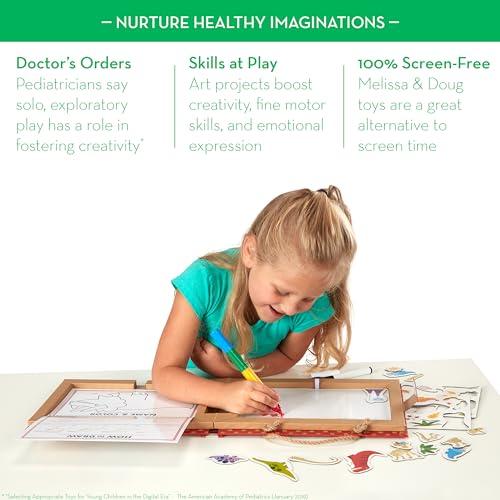 Dinosaur Reusable Drawing and Magnet Kit with Markers and 41 Magnets