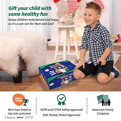 Washable 3 in 1 Toddler Dress Up Clothes Pretend Play Set for Kids