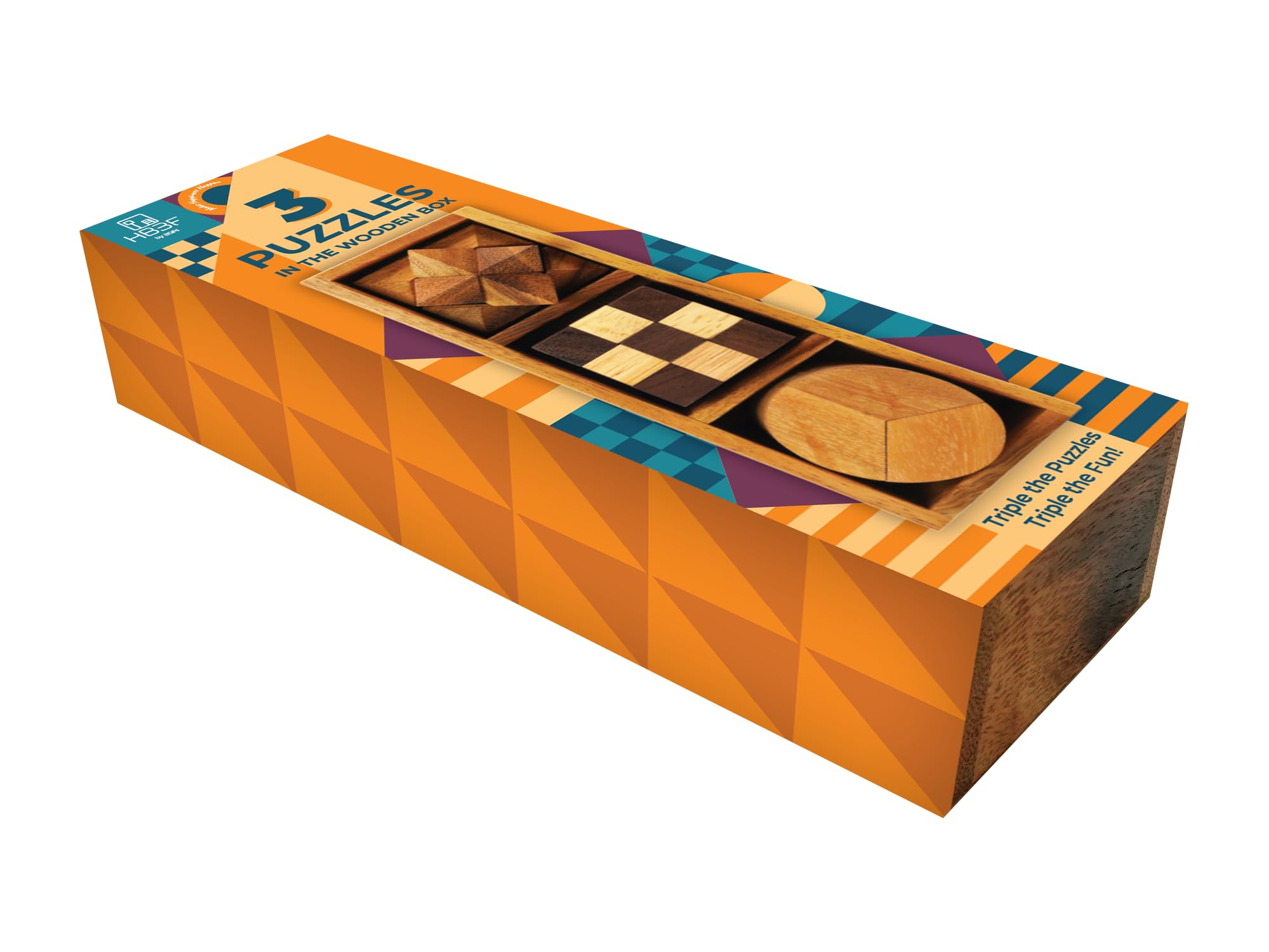 Hard Wooden Brain Teaser Puzzle Box Set for Teens Adults and Kids