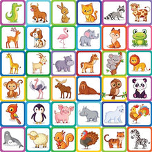 Animal Memory Match Game with 72 Cards for Kids Learning