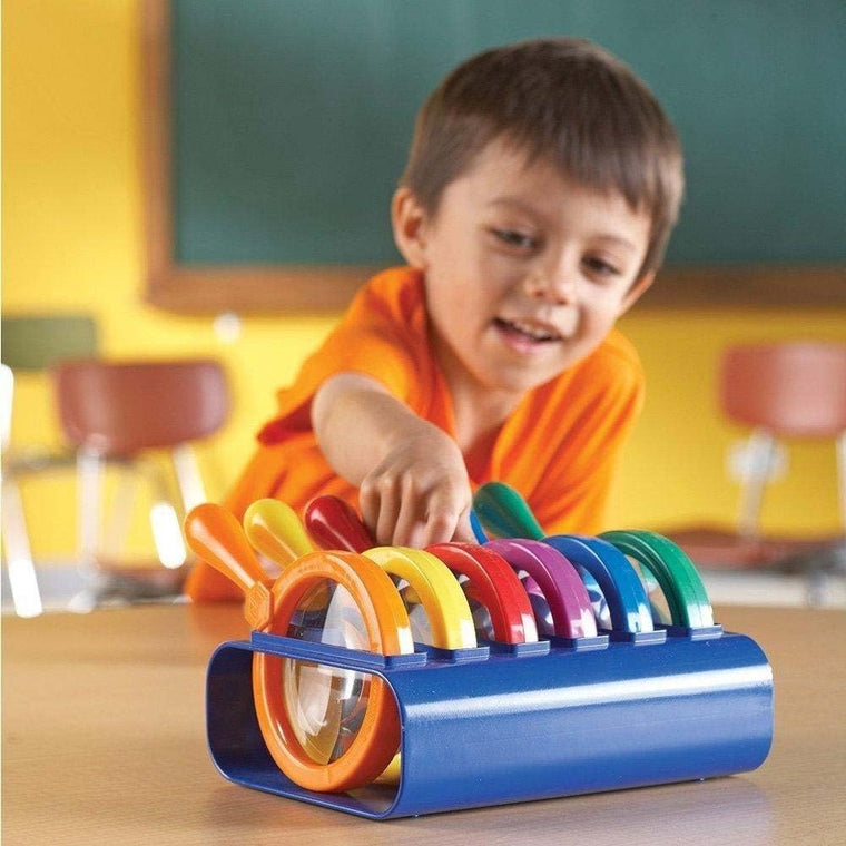 Set of 6 Jumbo Magnifiers with Stands for Science Discovery