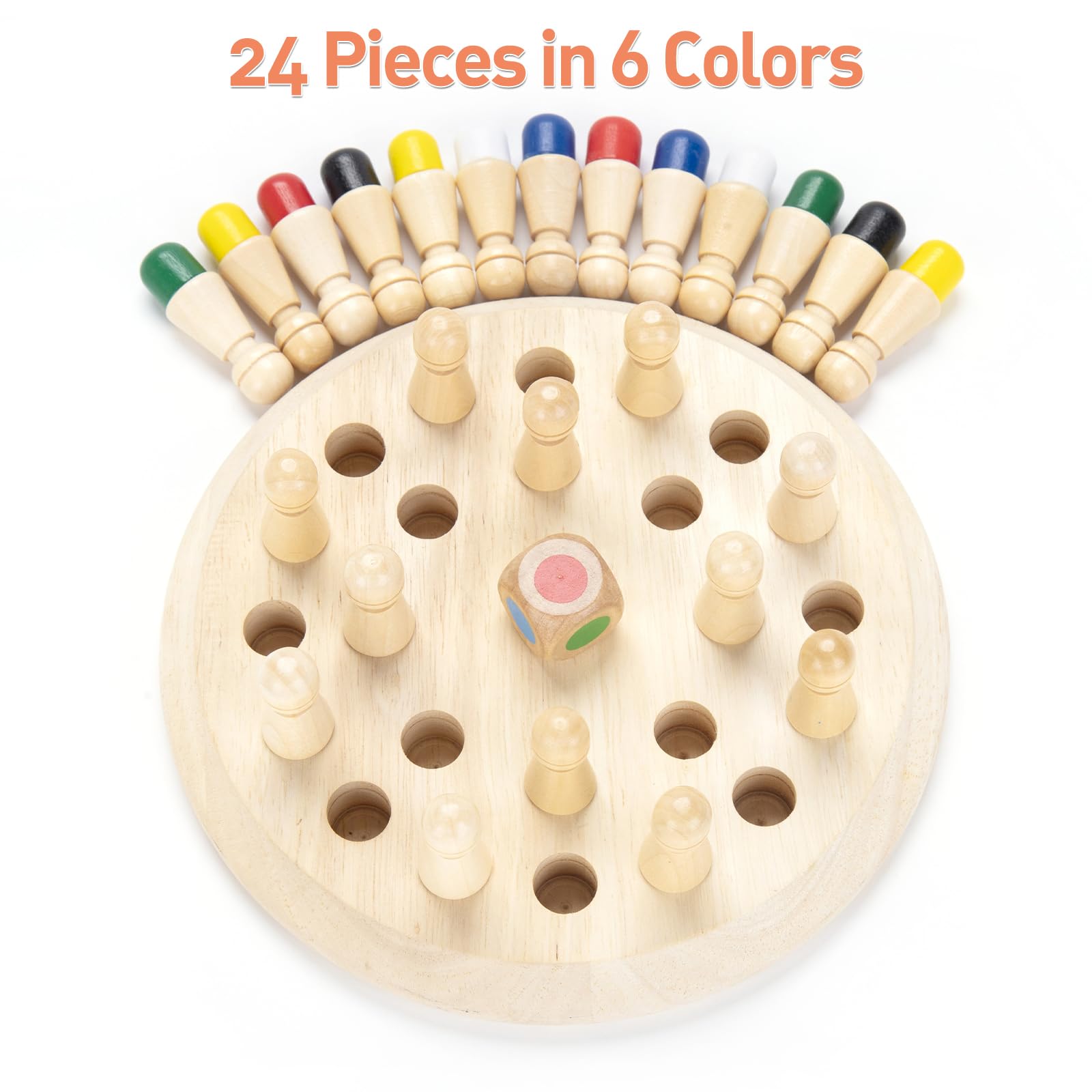 Wooden Memory Chess Matching Game Montessori Learning Toy for Kids