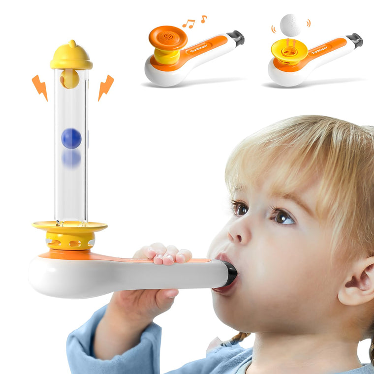 3 in 1 Sensory Activity Toy with Whistle Bell Tube and Ball Blowing