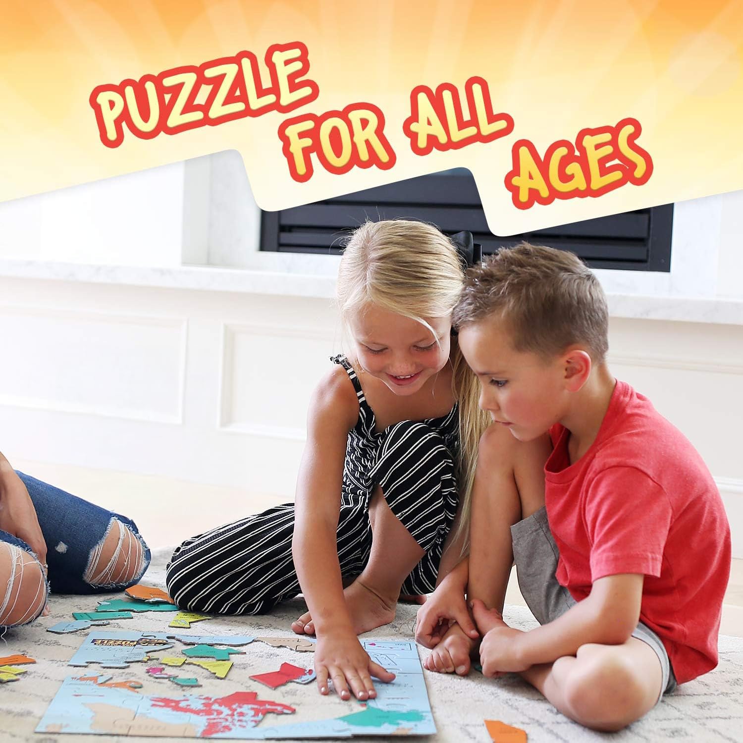 Jumbo Educational Geography Jigsaw Puzzle for Kids Made in USA