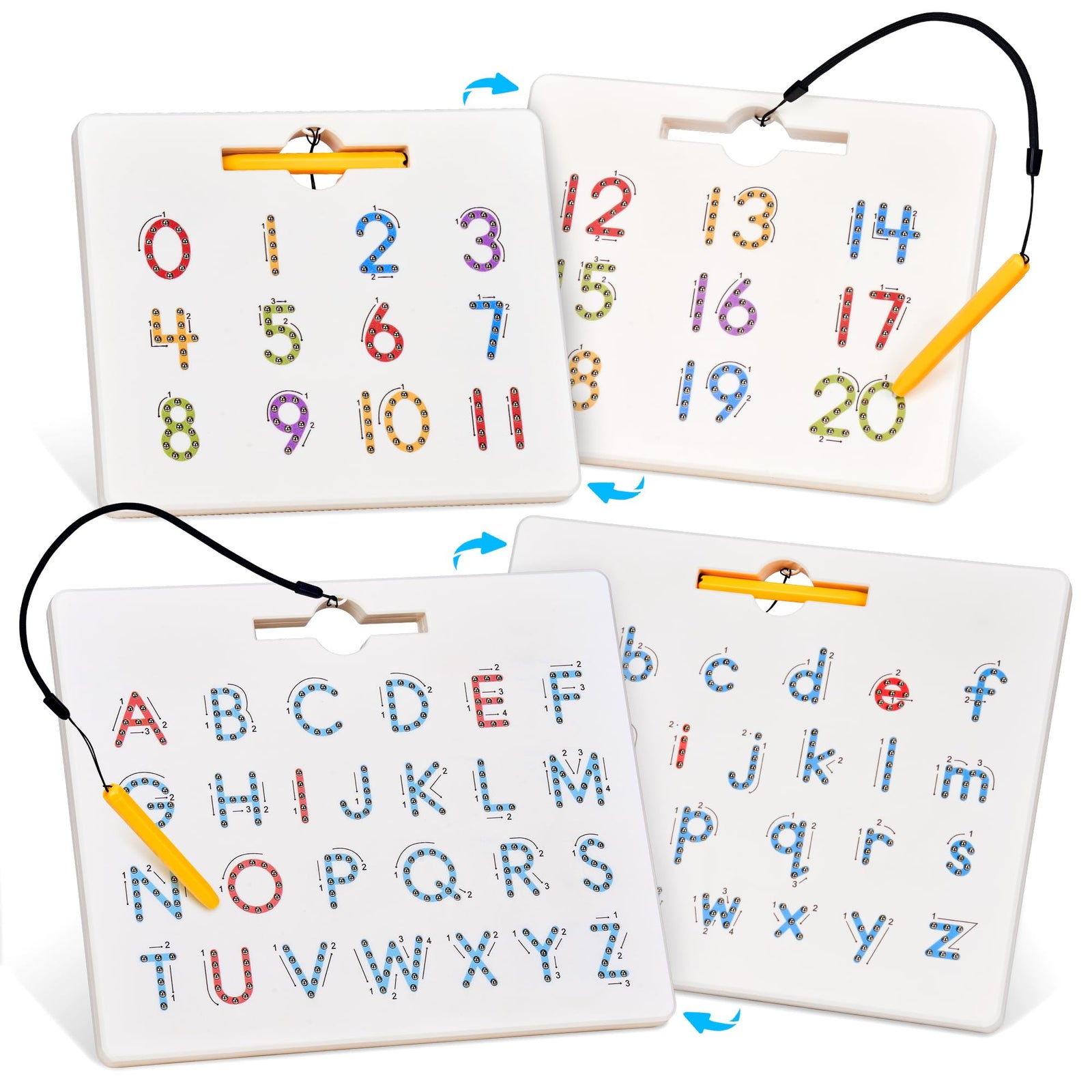 Double Sided Magnetic Letter and Number Board for Kids Learning