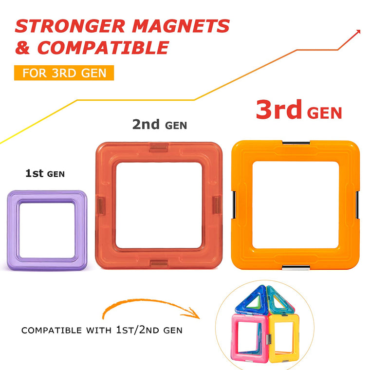 Magnetic Tough Tiles Building Blocks STEM Starter Set for Kids Ages 3 Up