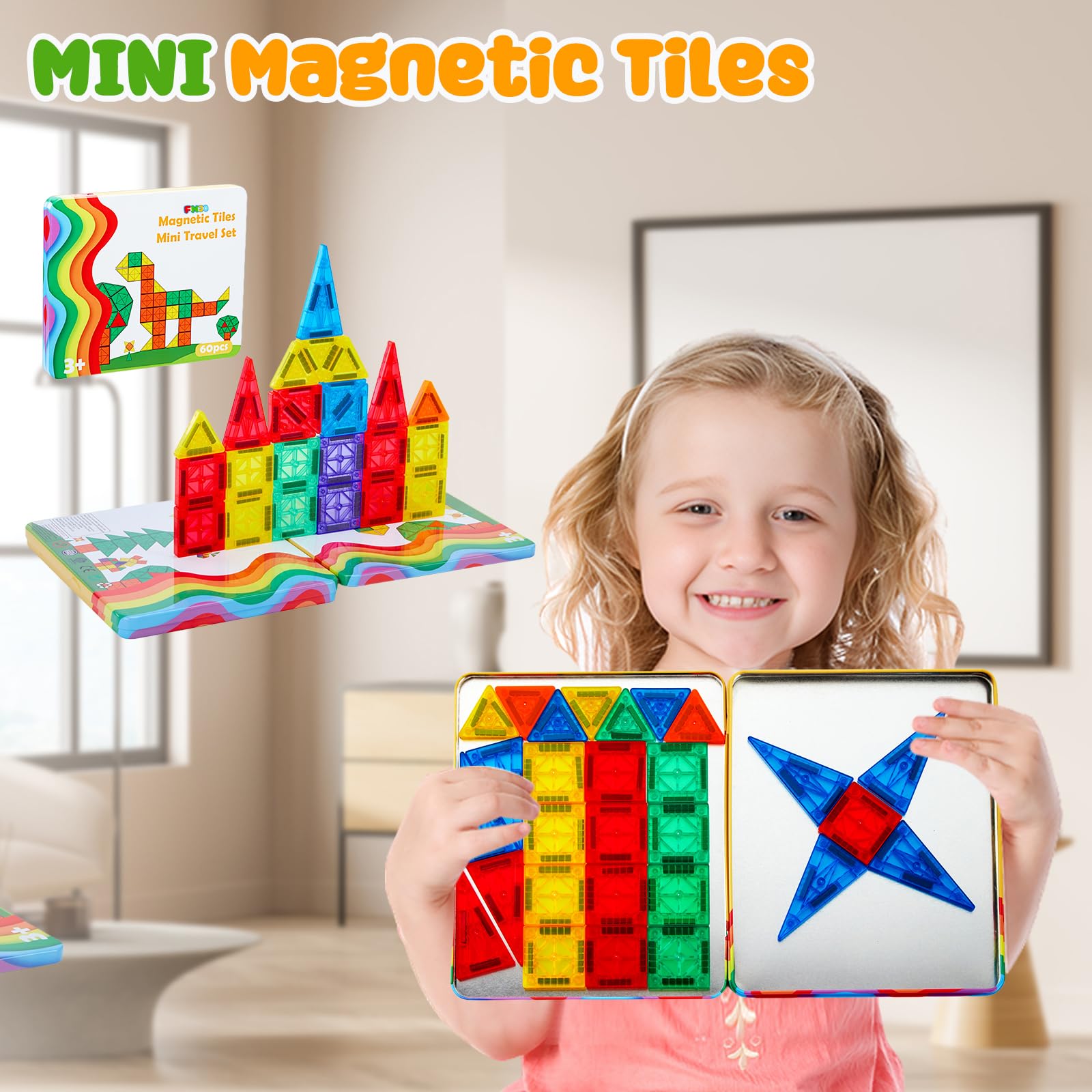 Magnetic Tiles Building Set STEM Montessori Toy for Kids