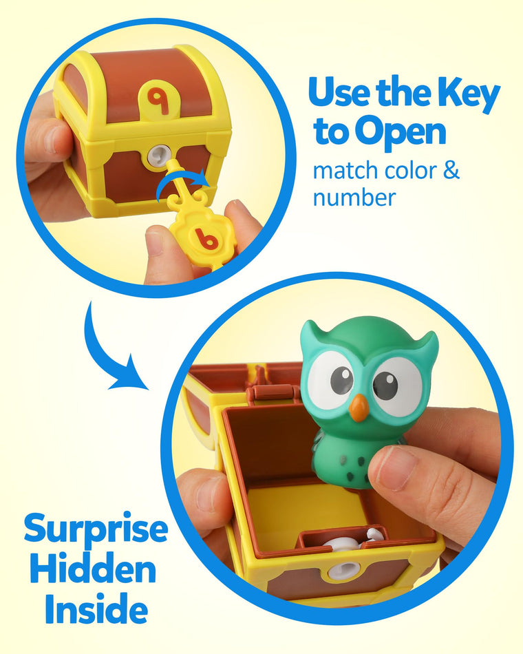 Fine Motor Animal Finger Puppets with Number Locks and Color Sorting Game