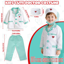 Kids Doctor Costume 8 Piece Dress Up Play Set with Stethoscope