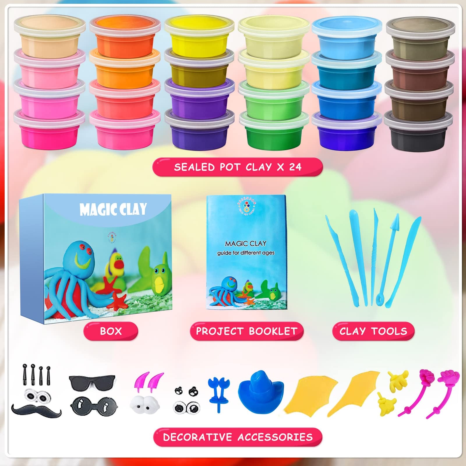 Air Dry Modeling Clay Kit for Kids Creative Craft Set