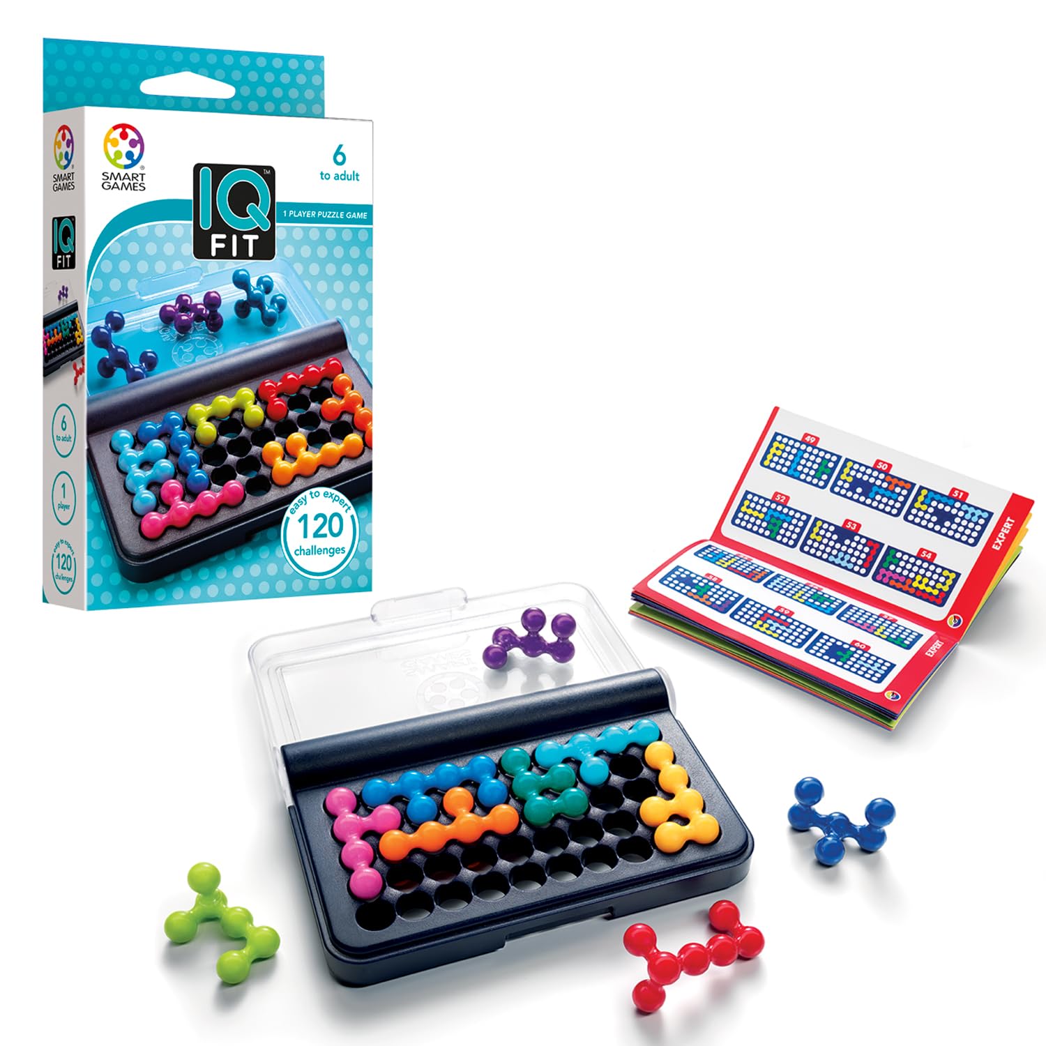 12 Pack IQ Fit 2D and 3D STEM Logic Puzzle Games with 120 Challenges