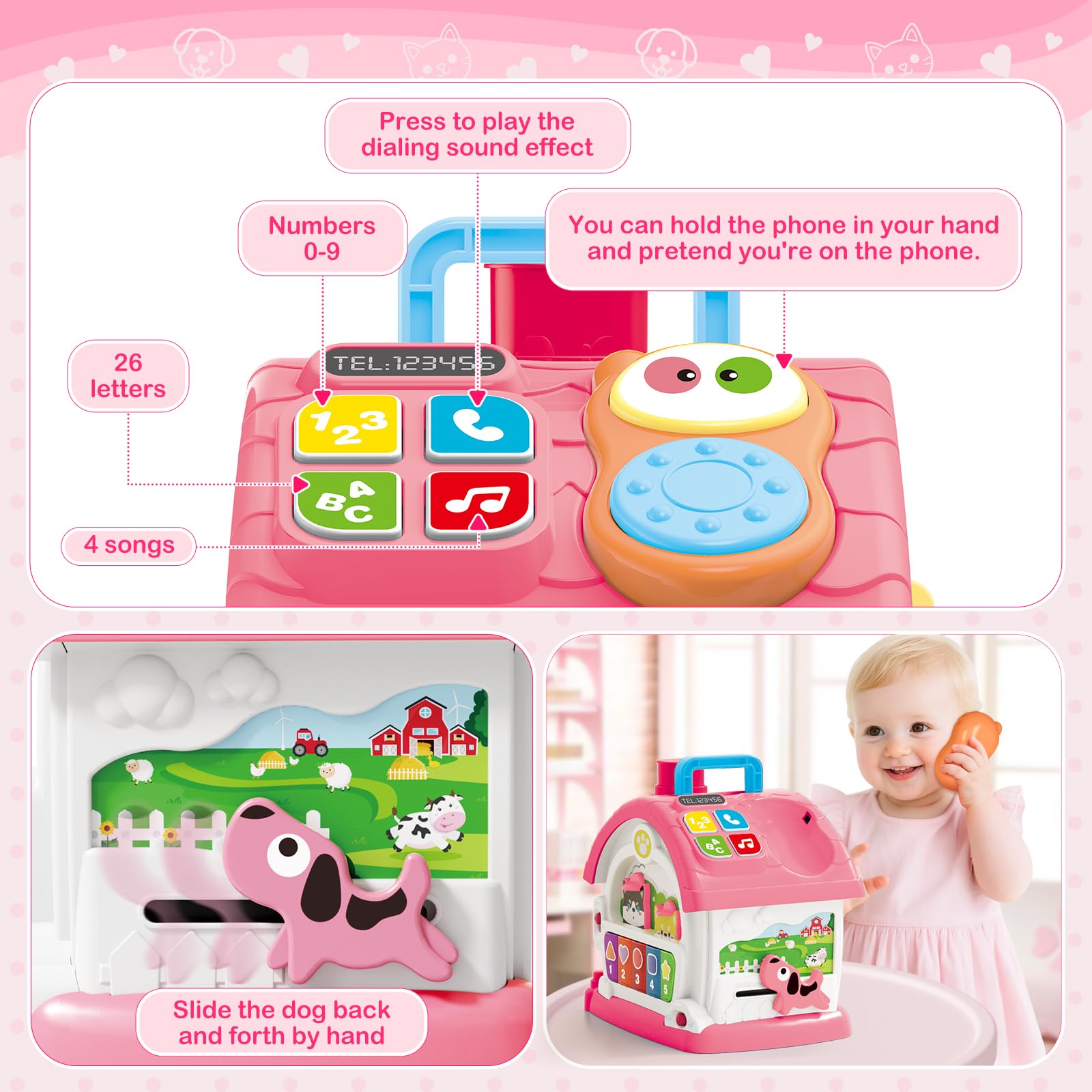 Montessori Musical Learning House Toy with Lights and Sounds for Toddlers