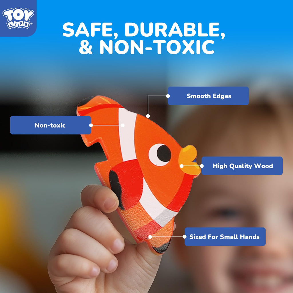 Wooden Sea Animal Puzzles for Toddlers Montessori Learning Toy