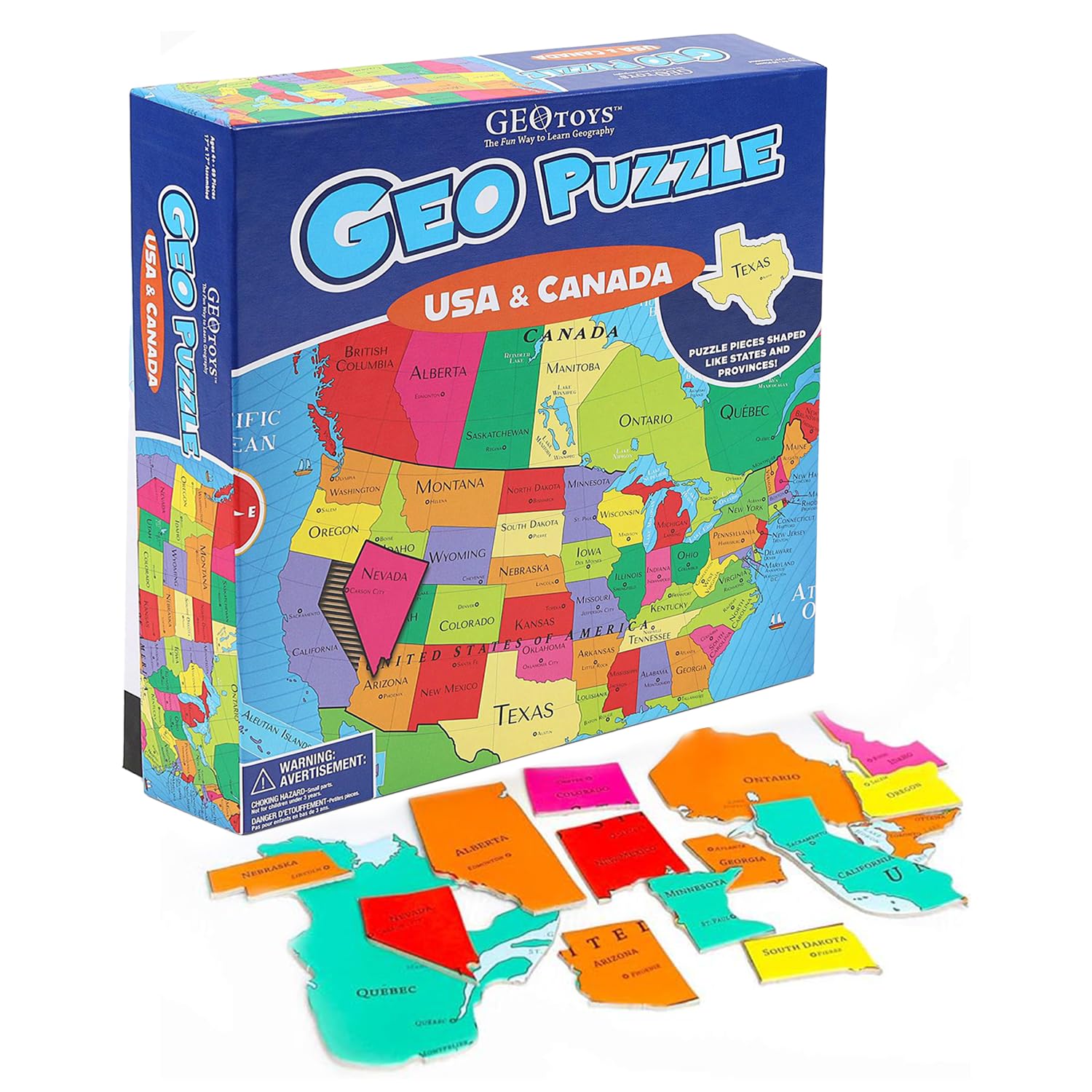 Jumbo Educational Geography Jigsaw Puzzle for Kids Made in USA