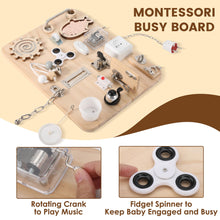 Wooden Montessori Busy Board Sensory Toy for Toddlers Motor Skills