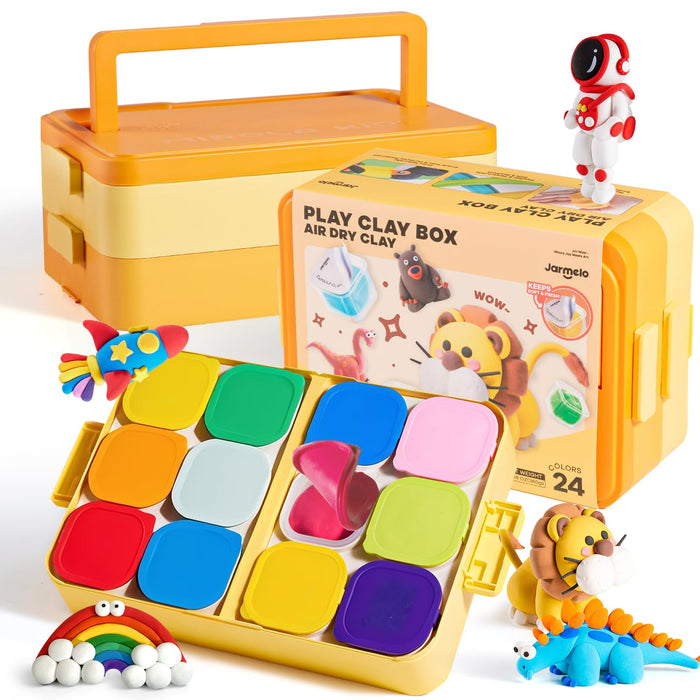 Kids Air Dry Modeling Clay Kit with Storage Box and Sculpting Tools