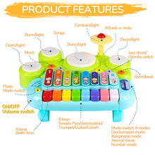 3 in 1 Piano Xylophone and Drum Musical Toy for Toddlers