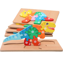 5 Pack Wooden Dinosaur Puzzles for Toddler Montessori Learning