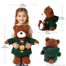 Talking Teddy Bear Plush 4 Language Word Learning Toy with Cards