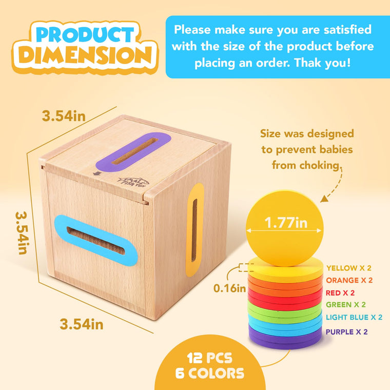Montessori Wooden Color Sorting Toy for Toddler Fine Motor Learning