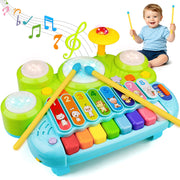 3 in 1 Piano Xylophone and Drum Musical Toy for Toddlers
