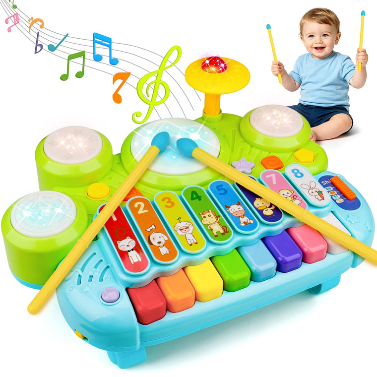 3 in 1 Piano Xylophone and Drum Musical Toy for Toddlers