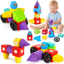 Magnetic Foam Building Blocks STEM Montessori Bath Toys for Toddlers