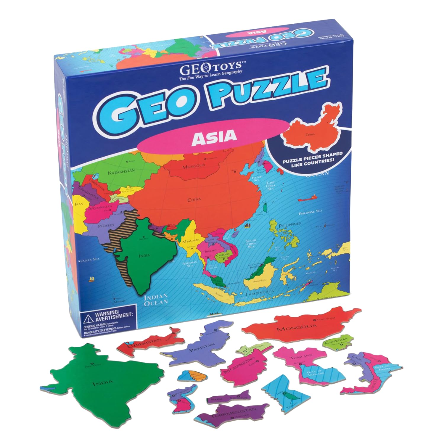 Jumbo Educational Geography Jigsaw Puzzle for Kids Made in USA