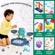 Dinosaur Math Balance and Letter Matching Toy for Early Learning