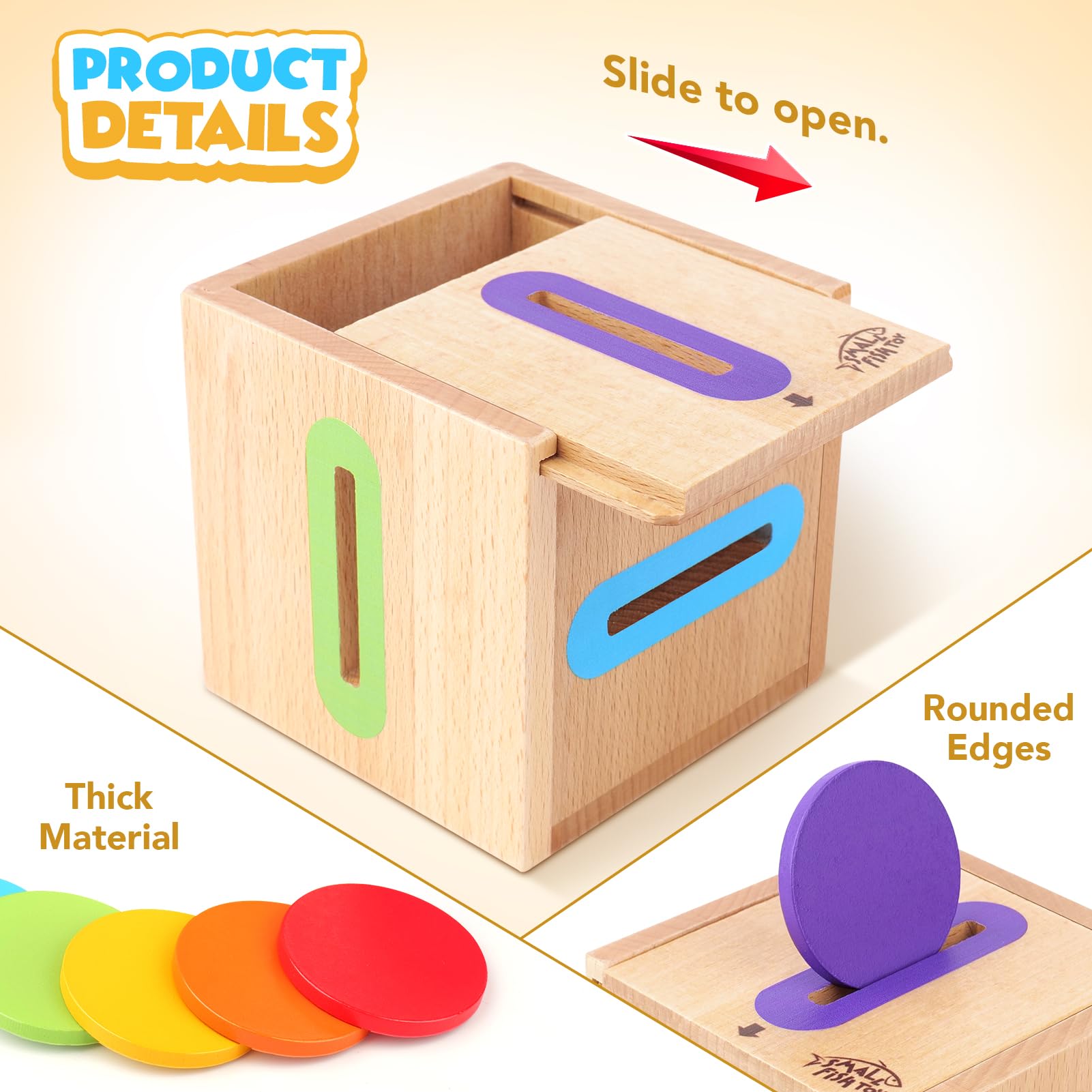Montessori Wooden Color Sorting Toy for Toddler Fine Motor Learning