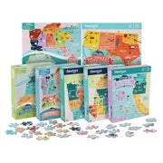 250 Piece United States Geography Jigsaw Puzzle with Landmarks and Flags