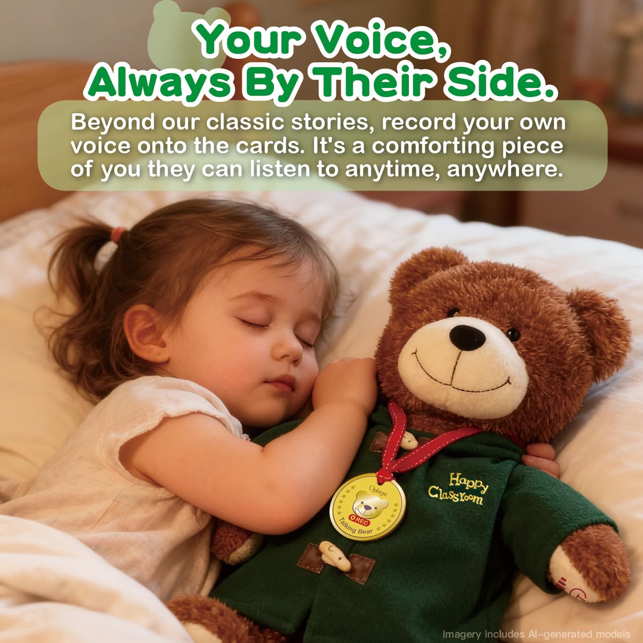 Talking Teddy Bear Plush 4 Language Word Learning Toy with Cards