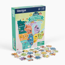 250 Piece United States Geography Jigsaw Puzzle with Landmarks and Flags