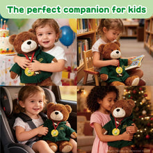 Talking Teddy Bear Plush 4 Language Word Learning Toy with Cards