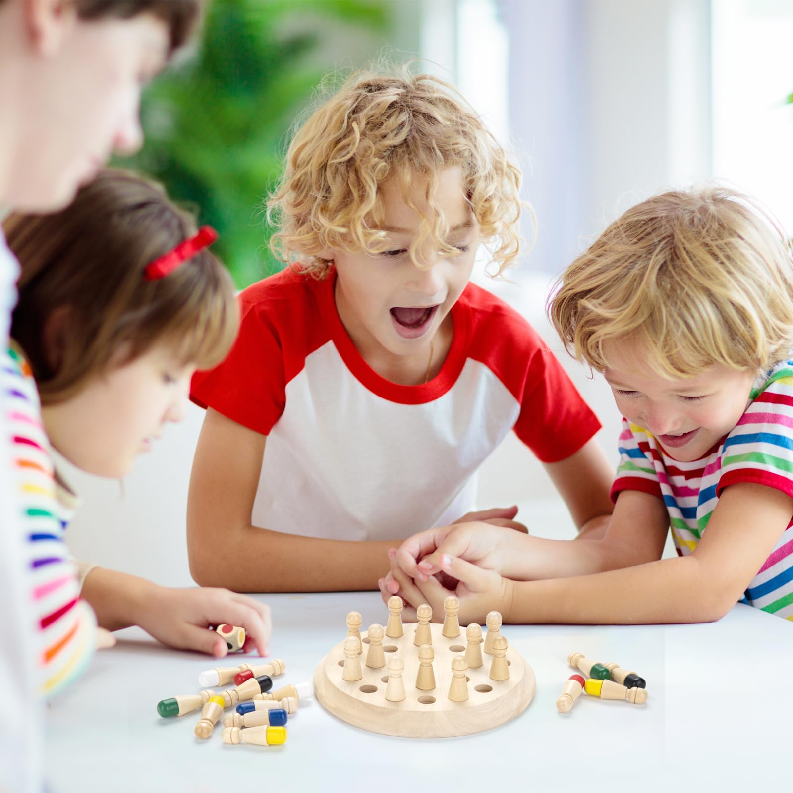 Wooden Memory Chess Matching Game Montessori Learning Toy for Kids