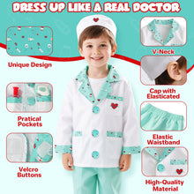 Kids Doctor Costume 8 Piece Dress Up Play Set with Stethoscope