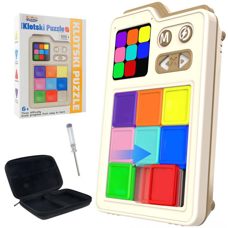 Electronic Sliding Puzzle Game with 1000 Challenges and 3 Modes