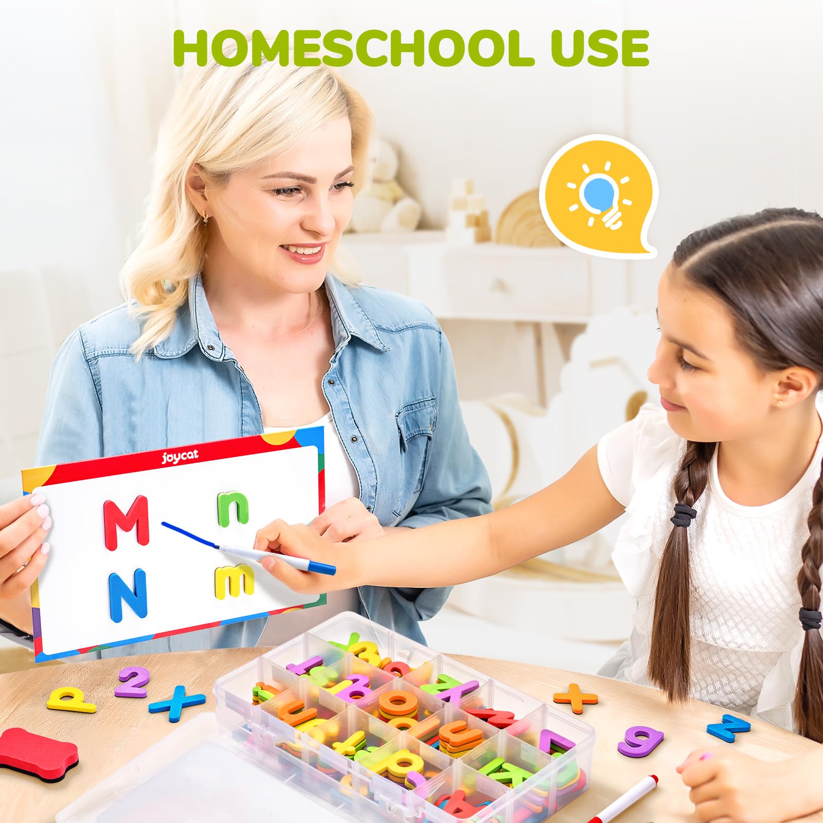 Foam Magnetic Alphabet Letters with Double Sided Board for Kids Learning
