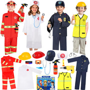 Kids 4 in 1 Career Dress Up Costumes for Pretend Play