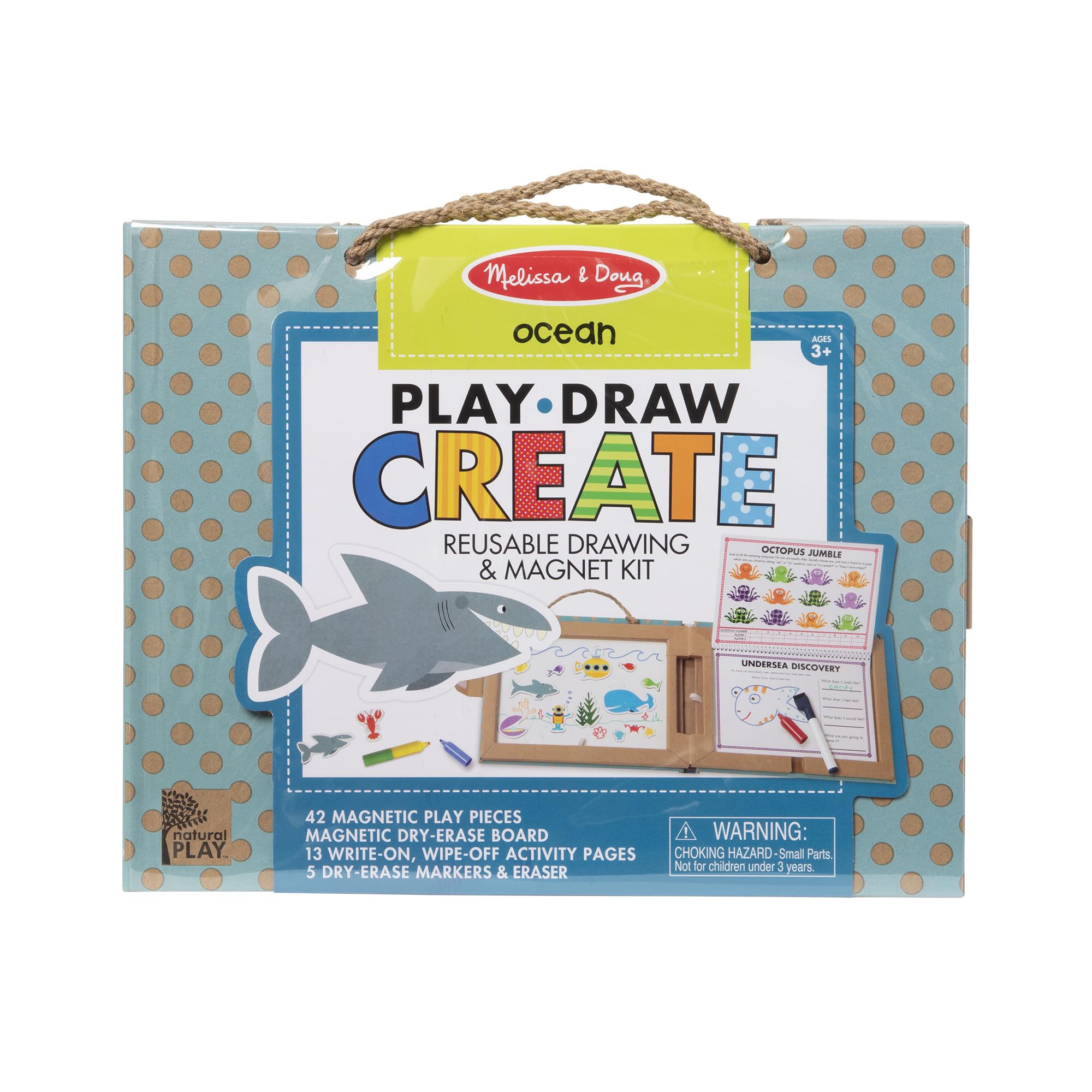 Dinosaur Reusable Drawing and Magnet Kit with Markers and 41 Magnets